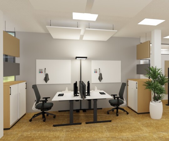 NACHHER: Möbel & Arbeitsplatzorganisation